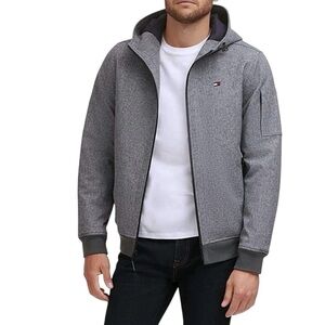 Tommy Hilfiger Men’s Water & Wind Resistant Quilted Bomber Jacket Size M Gray